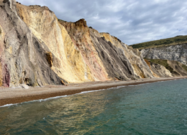 Cliff on the beach with different shades of sand. View from the jetty. Ross Woodhall - Action & Lifestyle Photography